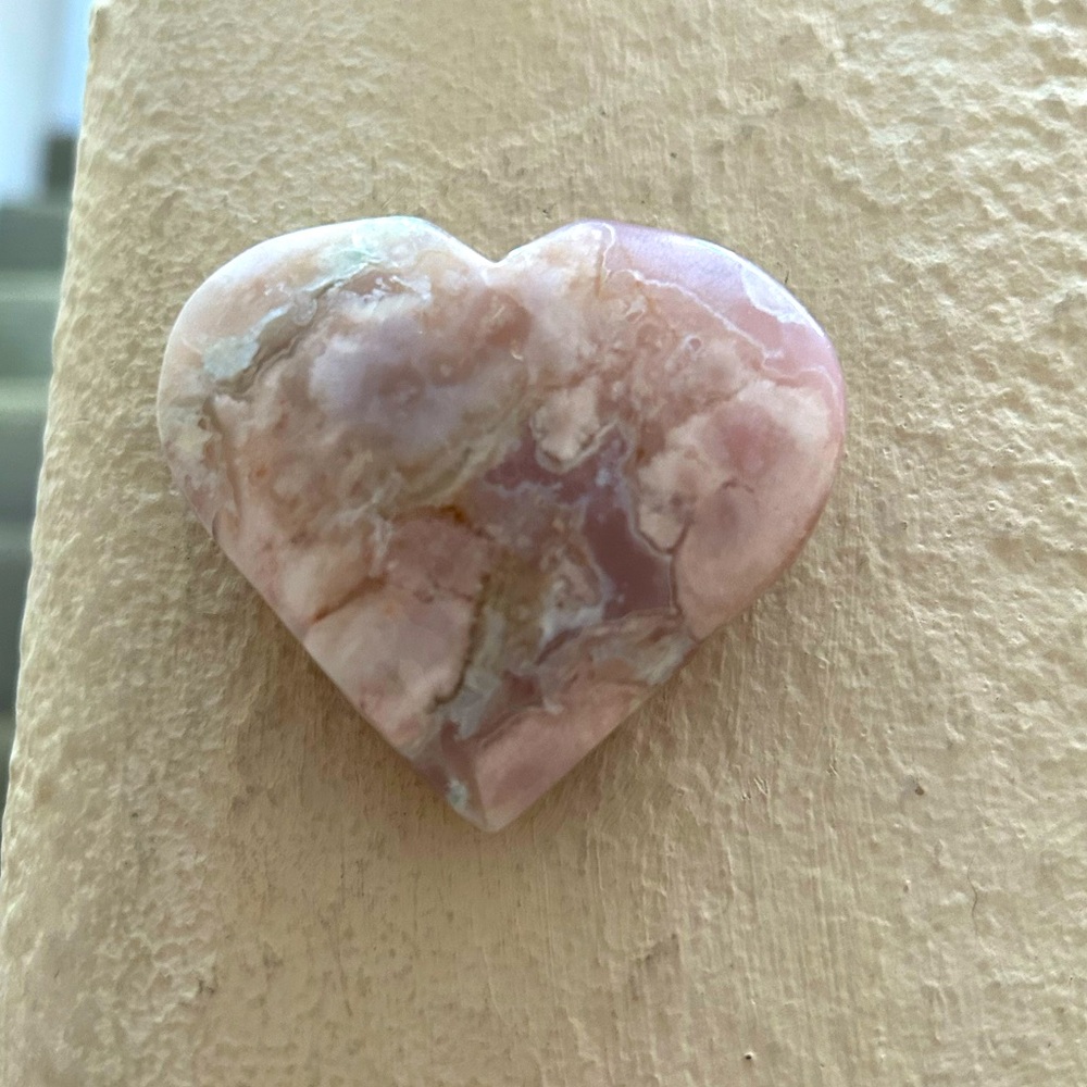 Pink Amethyst Flower Agate Heart